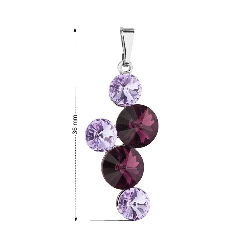 Prívesok bižutéria so Swarovski kryštálmi, Amethyst