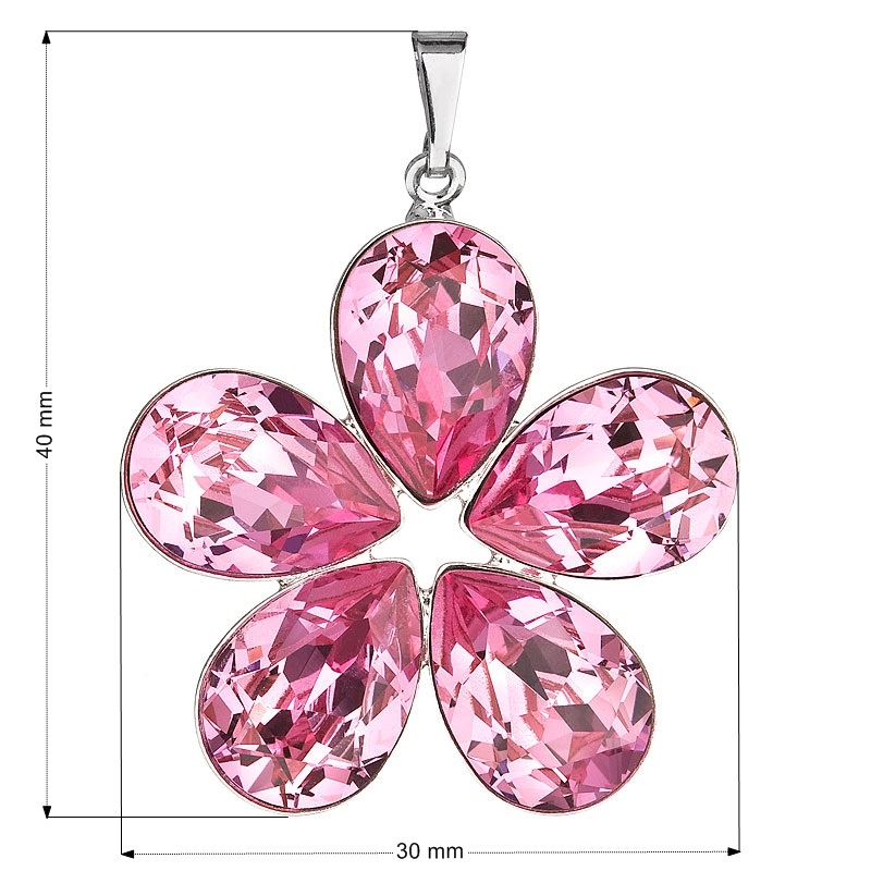 Prívesok bižutéria so Swarovski kryštálmi, Rose