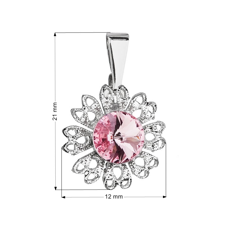 Prívesok bižutéria so Swarovski kryštálmi, Light Rose