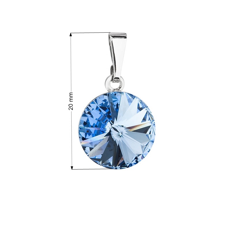 Prívesok bižutéria so Swarovski kryštálmi, Light Sapphire