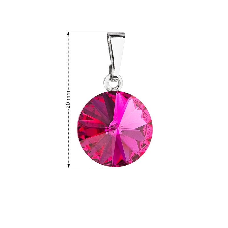 Prívesok bižutéria so Swarovski kryštálmi, Fuchsia