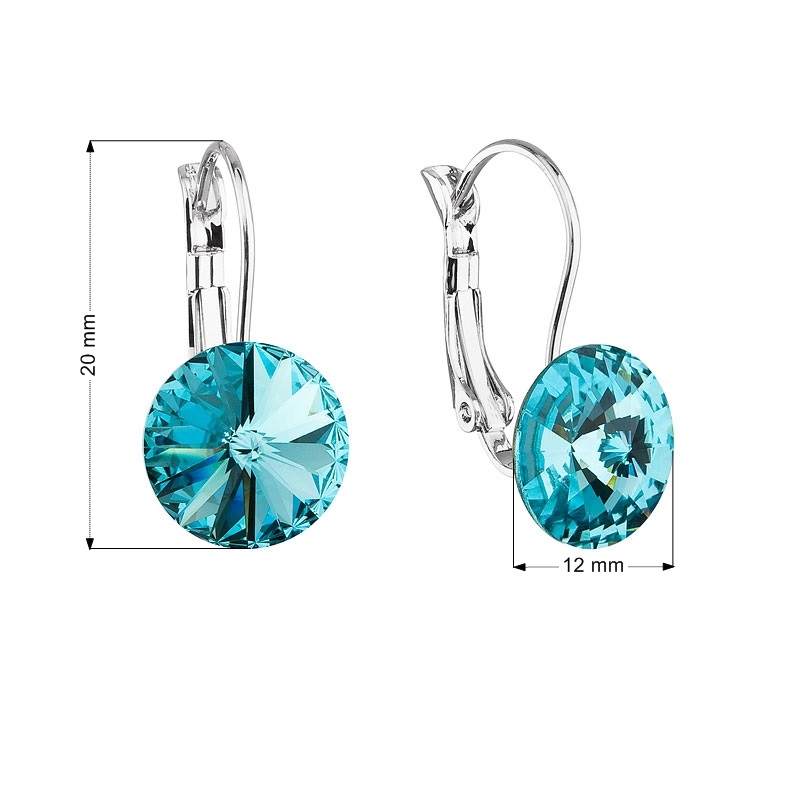 EVOLUTION GROUP CZ Náušnice bižuterie s Crystals from Swarovski® LIGHT TURQUOISE - 51002.3 Light Turquoise