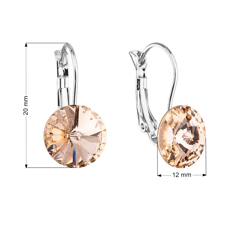 Náušnice bižutéria s Crystals from Swarovski ® LIGHT PEACH