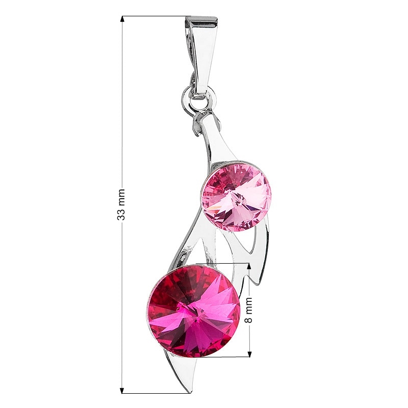 Prívesok bižutéria so Swarovski kryštálmi, Rose