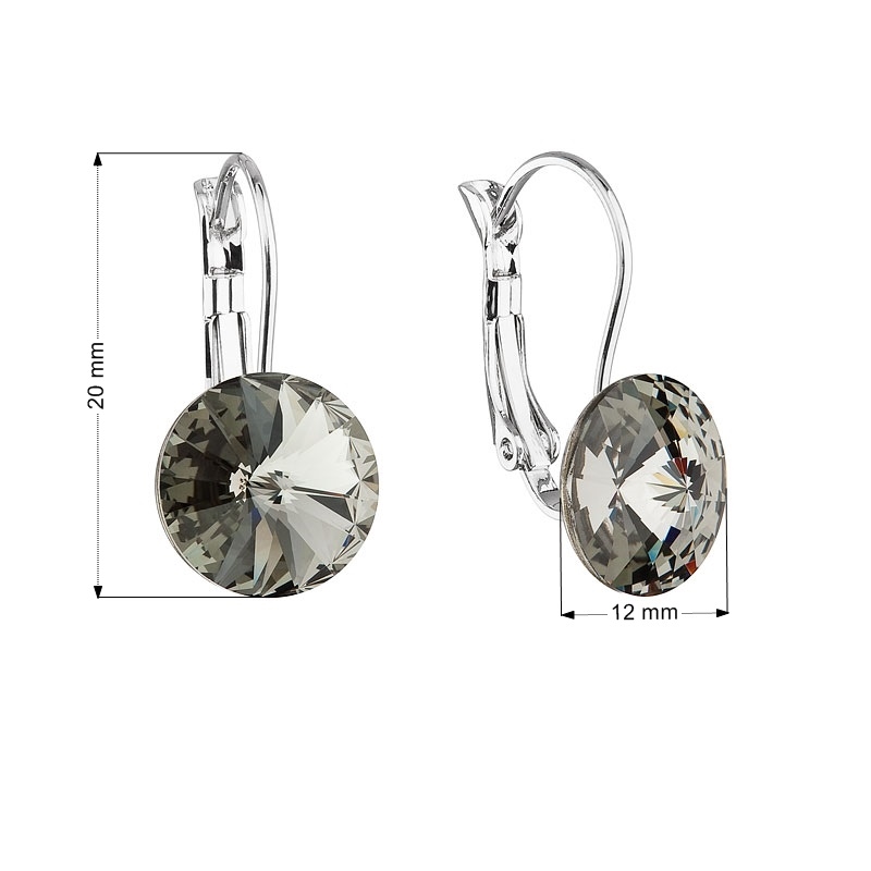 Náušnice bižutéria s Crystals from Swarovski ® BLACK DIAMOND