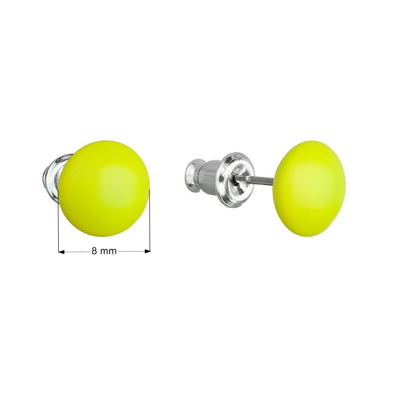 Náušnice bižutéria so Swarovski kryštálmi žlté okrúhle, Non Yellow