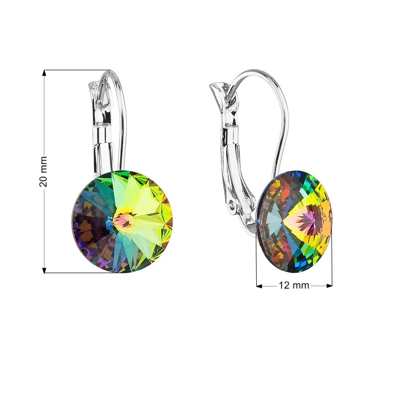 Náušnice bižutéria s Crystals from Swarovski ® VITRAIL MEDIUM