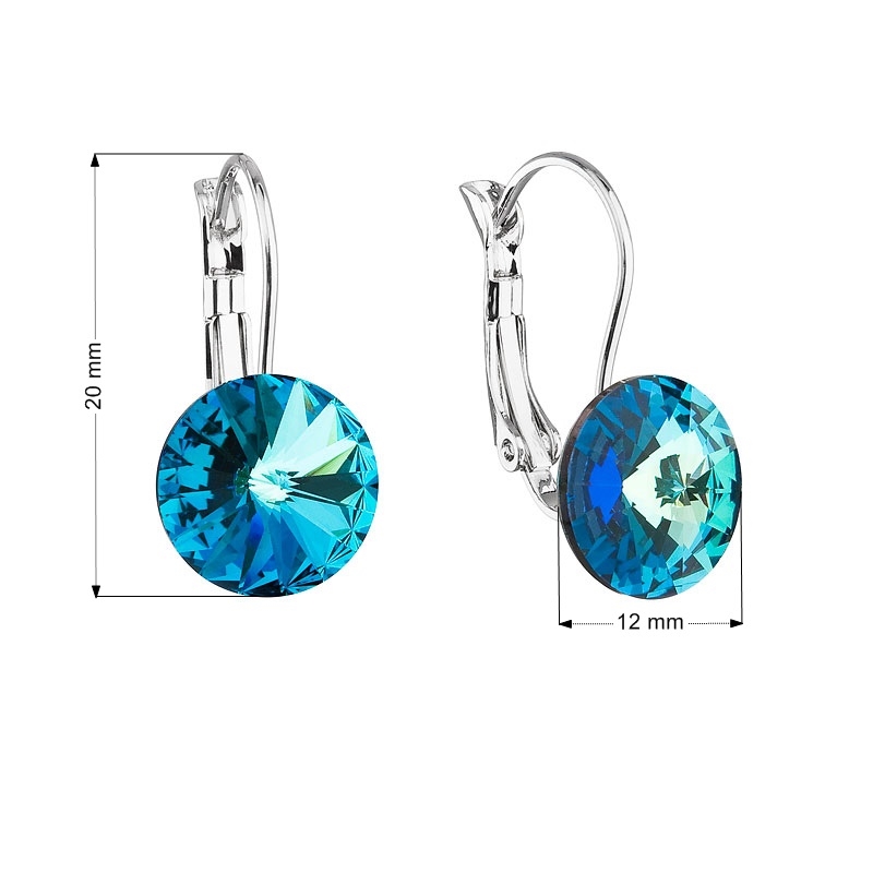 Náušnice bižutérie s Crystals from Swarovski® BERMUDA BLUE