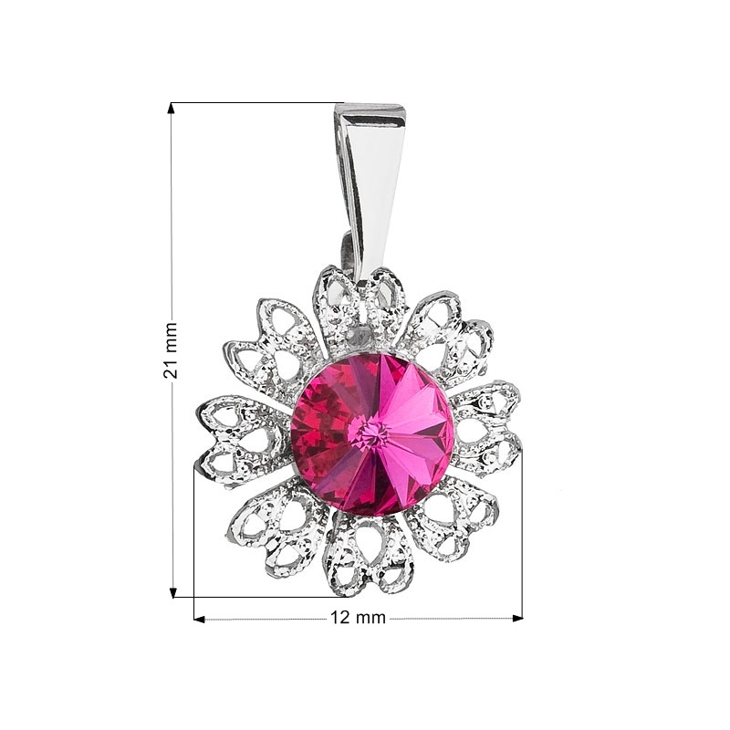 Prívesok bižutéria so Swarovski kryštálmi, Fuchsia