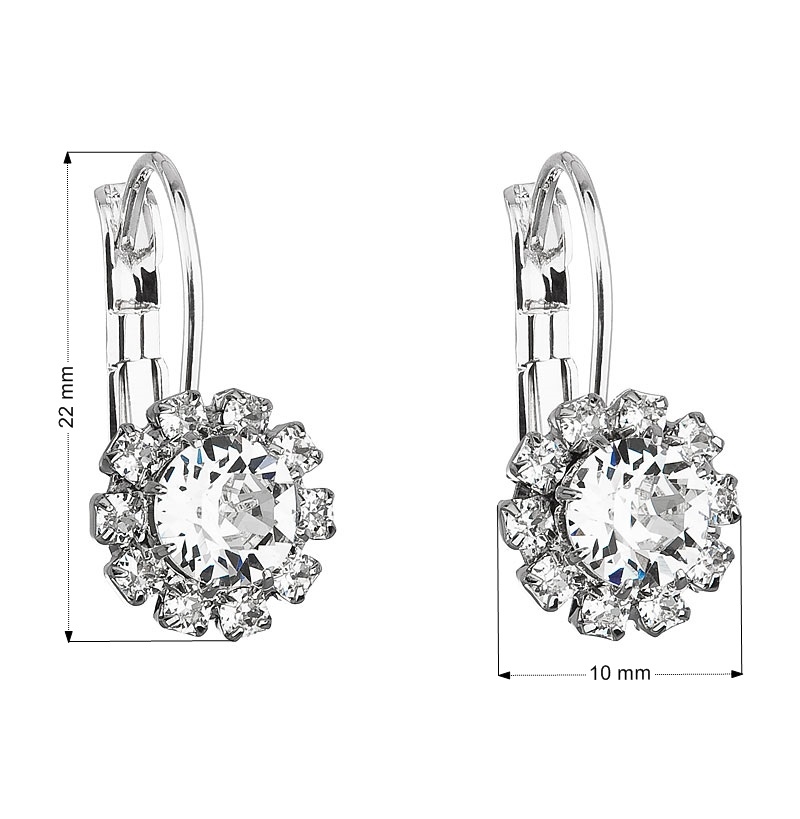 Náušnice bižutéria so Swarovski kryštálmi biela kytička 51063.1