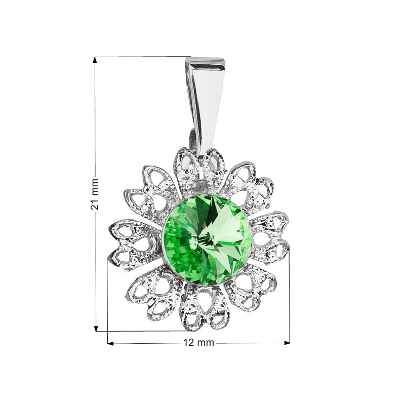 Prívesok bižutéria so Swarovski kryštálmi, Peridot