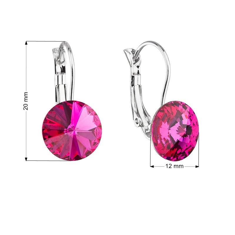 Náušnice bižutéria s Crystals from Swarovski ® FUCHSIA