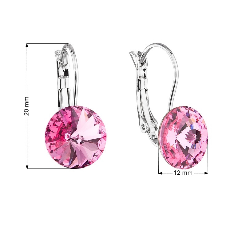 EVOLUTION GROUP CZ Náušnice bižuterie s Crystals from Swarovski® ROSE - 51002.3 Rose