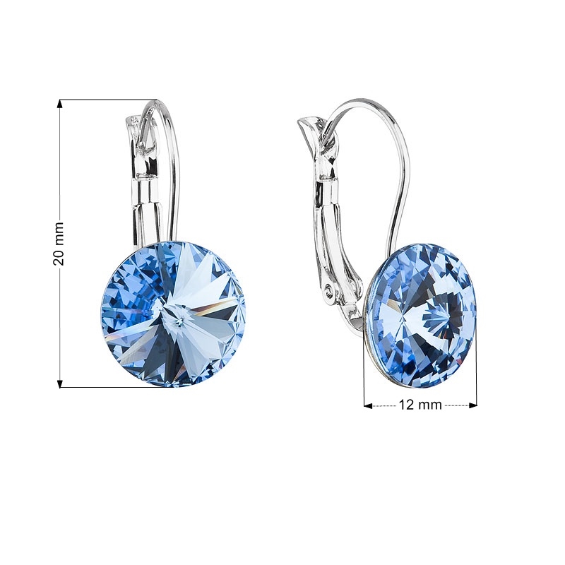 Náušnice bižutéria s Crystals from Swarovski ® LIGHT SAPPHIRE