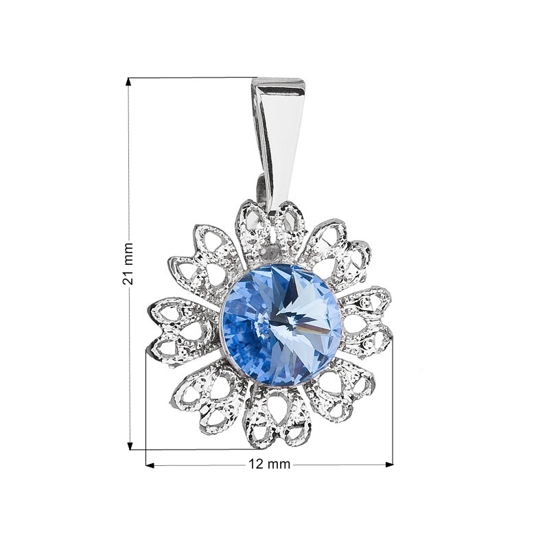 Prívesok bižutéria so Swarovski kryštálmi, Light Sapphire