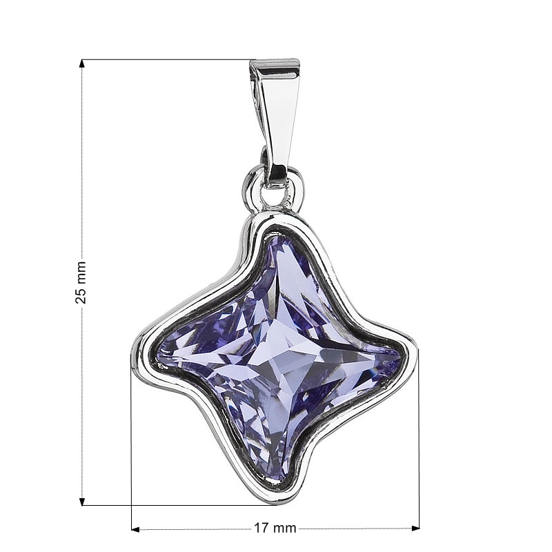 Prívesok bižutéria so Swarovski kryštálmi hviezdička, Tanzanite