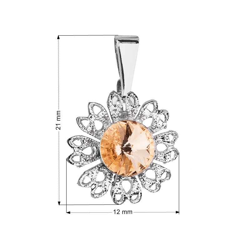 Prívesok bižutéria so Swarovski kryštálmi, Light Peach