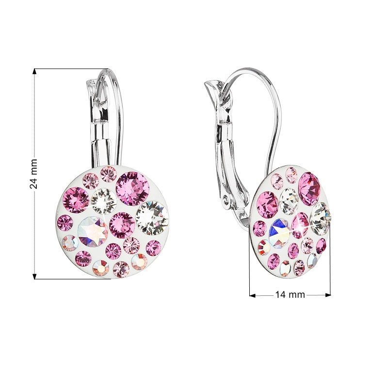 Náušnice bižutéria so Swarovski kryštálmi, Rose