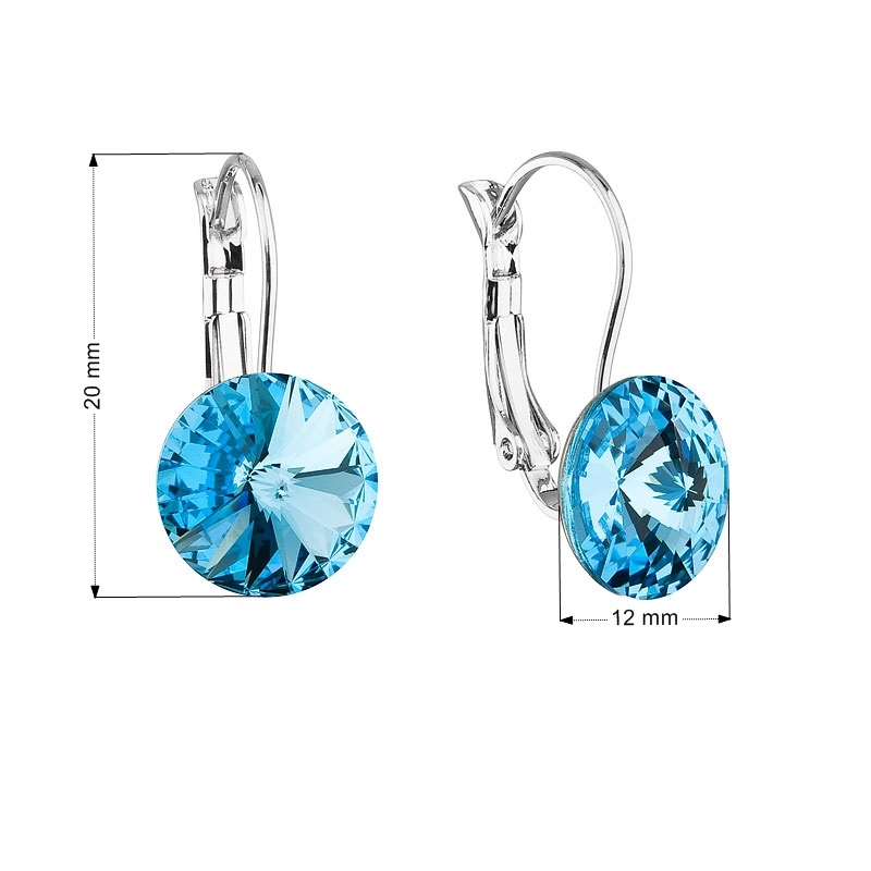 EVOLUTION GROUP CZ Náušnice bižuterie s Crystals from Swarovski® AQUAMARINE - 51002.3 Aquamarine