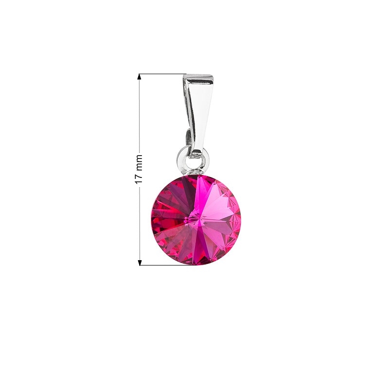 Prívesok bižutéria so Swarovski kryštálmi, Fuchsia