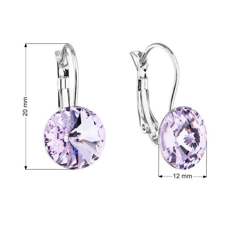 EVOLUTION GROUP CZ Náušnice bižuterie s Crystals from Swarovski® VIOLET - 51002.3 Violet