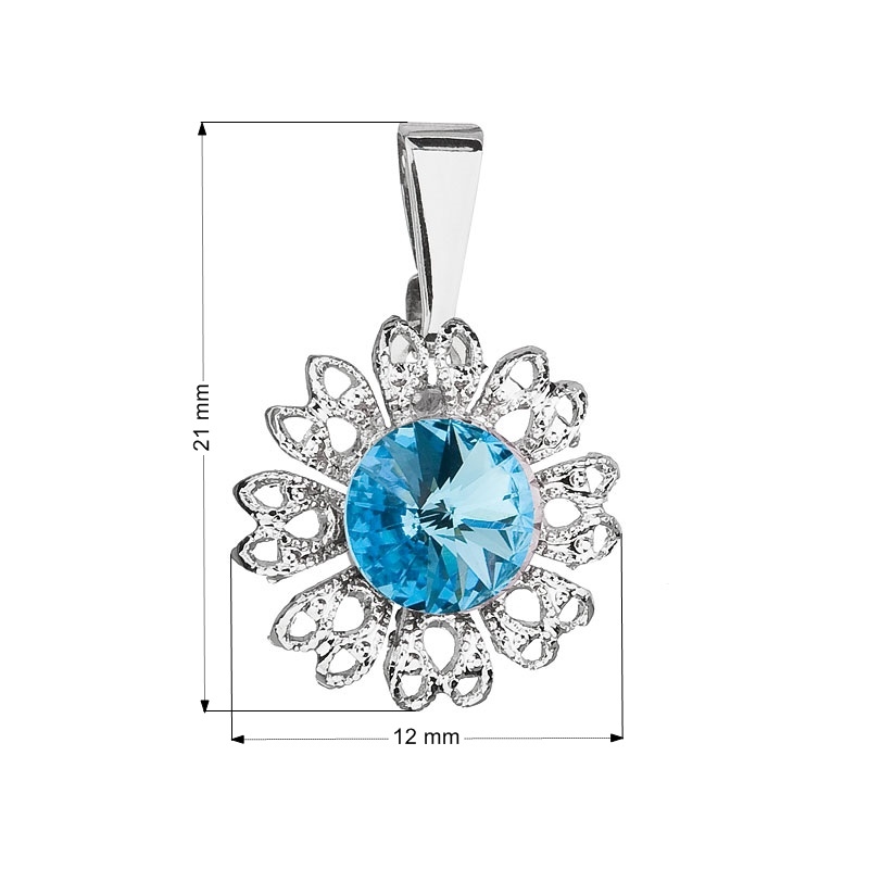 Prívesok bižutéria so Swarovski kryštálmi, Aquamarine