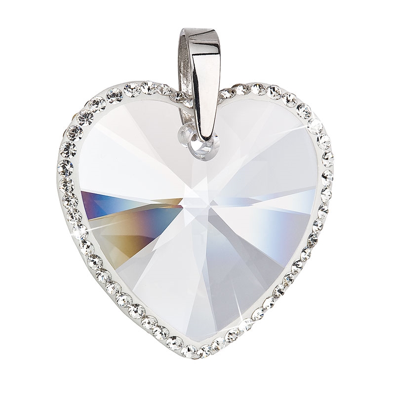 Strieborný prívesok srdce Crystals from Swarovski ® Crystal