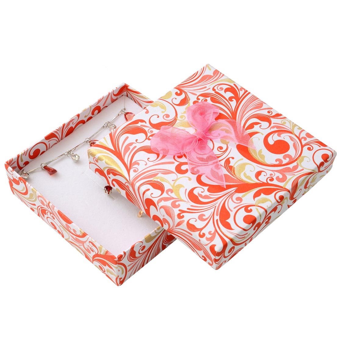 Darčeková krabička na súpravu s ružovou mašľou