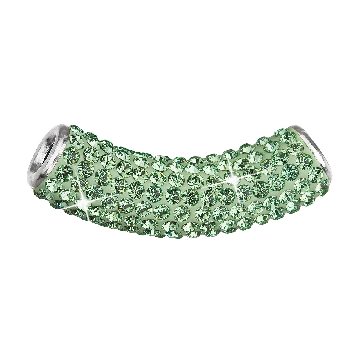 Strieborný prívesok tubus s kryštálmi Crystals from Swarovski ® Peridot