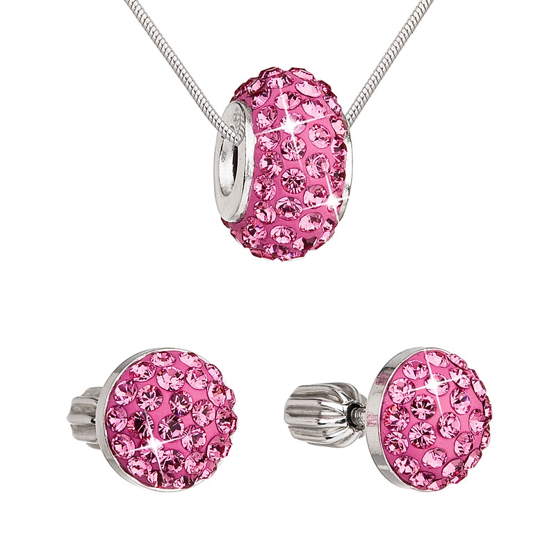 Sada šperkov s kameňmi Crystals from Swarovski ® Rose