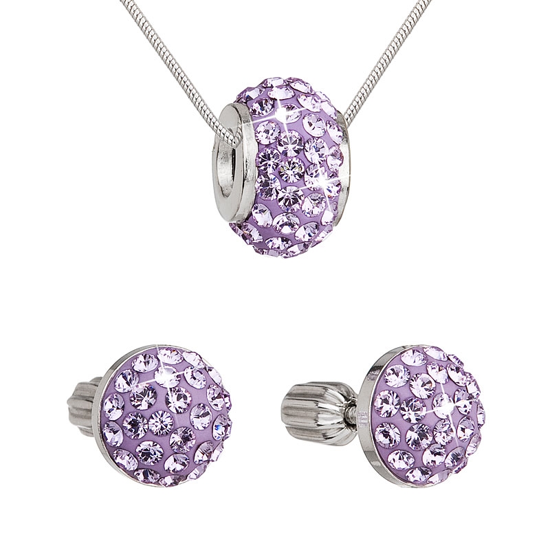 Sada šperkov s kameňmi Crystals from Swarovski ® Violet