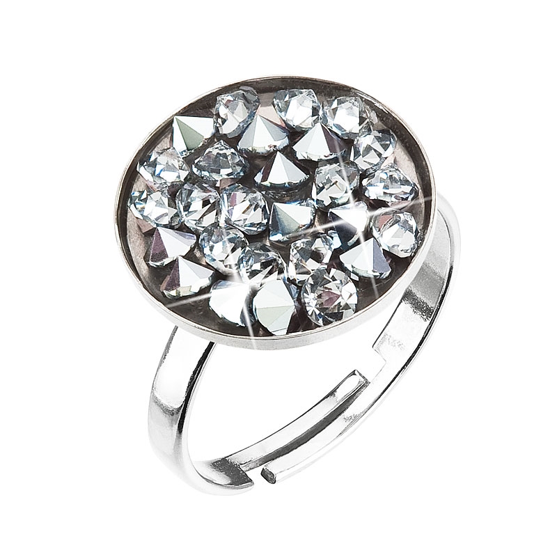 Strieborný prsteň ROCKS Crystals from Swarovski ® CRYSTAL CAL