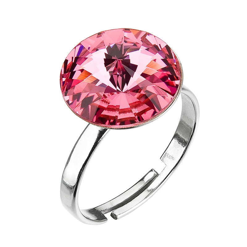 Strieborný prsteň s kameňom Crystals from Swarovski ® Rose