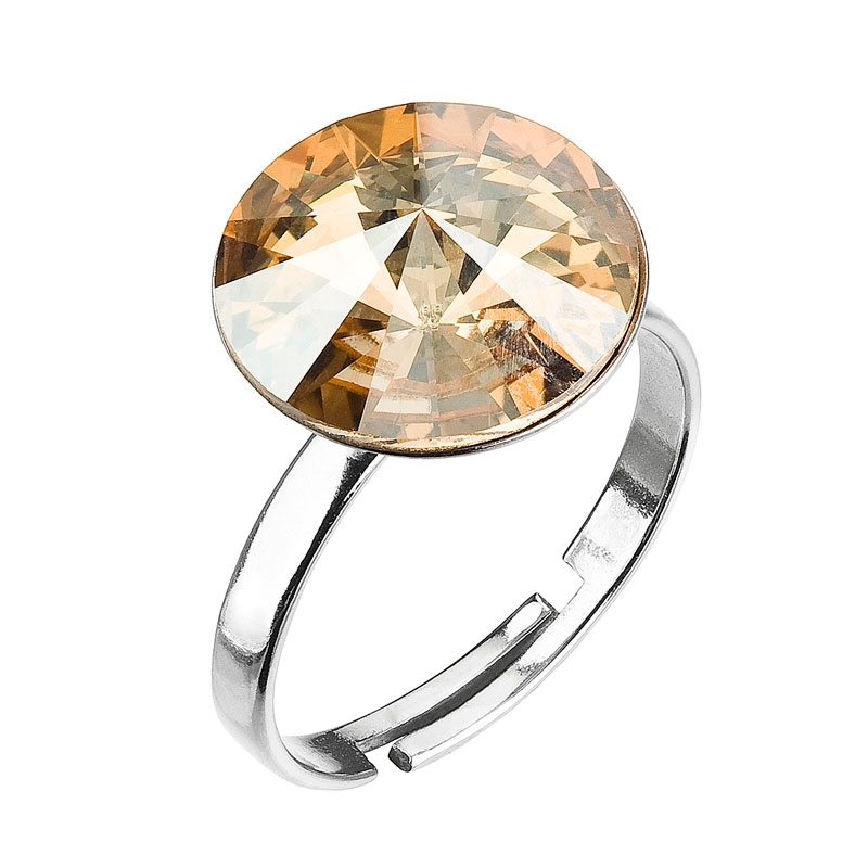 Strieborný prsteň s kameňom Crystals from Swarovski ® Gold Shadow