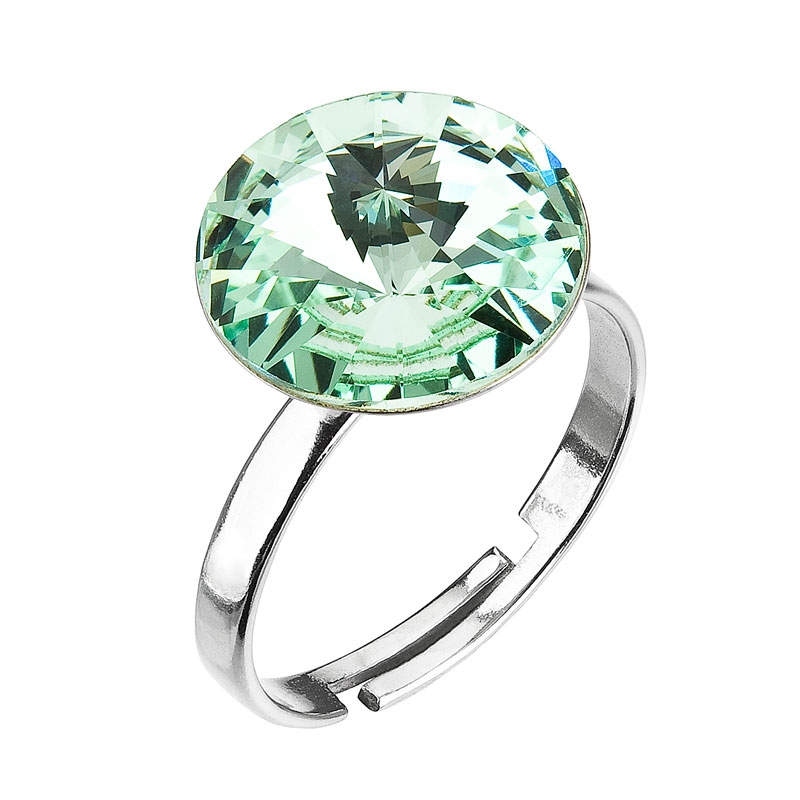 Strieborný prsteň s kameňom Crystals from Swarovski ® Chrysolite