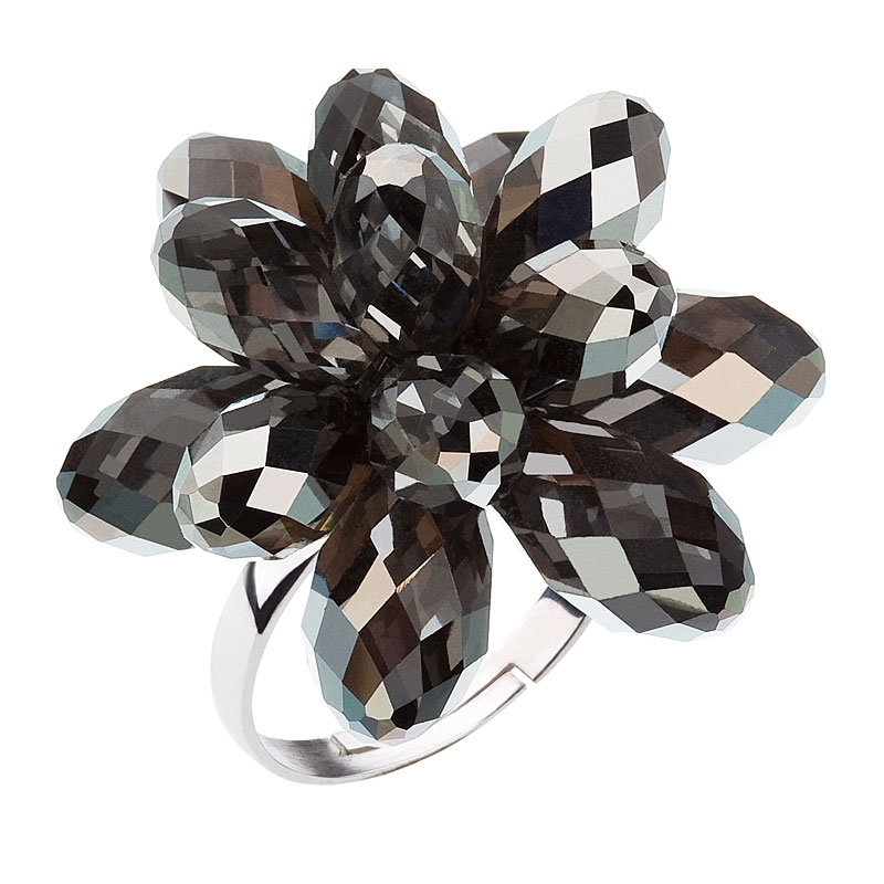 Strieborný prsteň s kryštálmi Crystals from Swarovski ® Silver Night