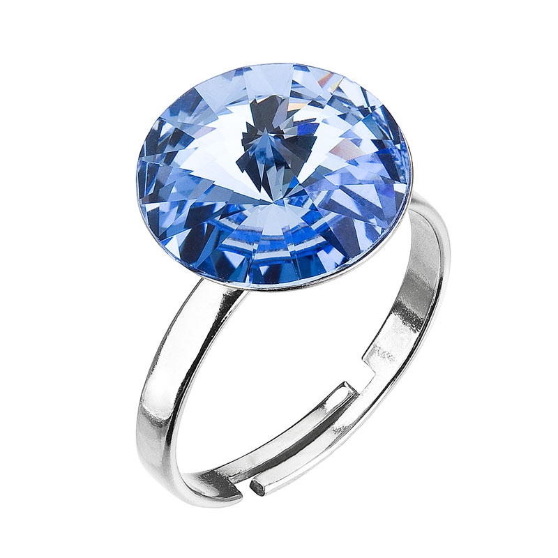 Strieborný prsteň s kameňom Crystals from Swarovski ® Light Sapphire