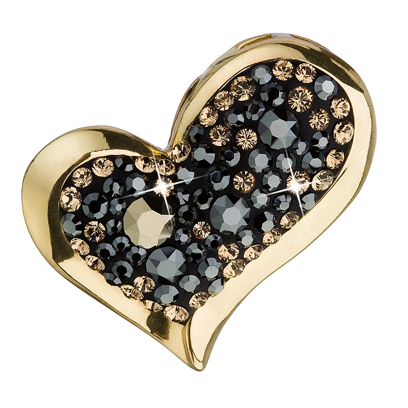 Pozlátený strieborný prívesok srdce s kamienkami Crystals from Swarovski ® Colorado