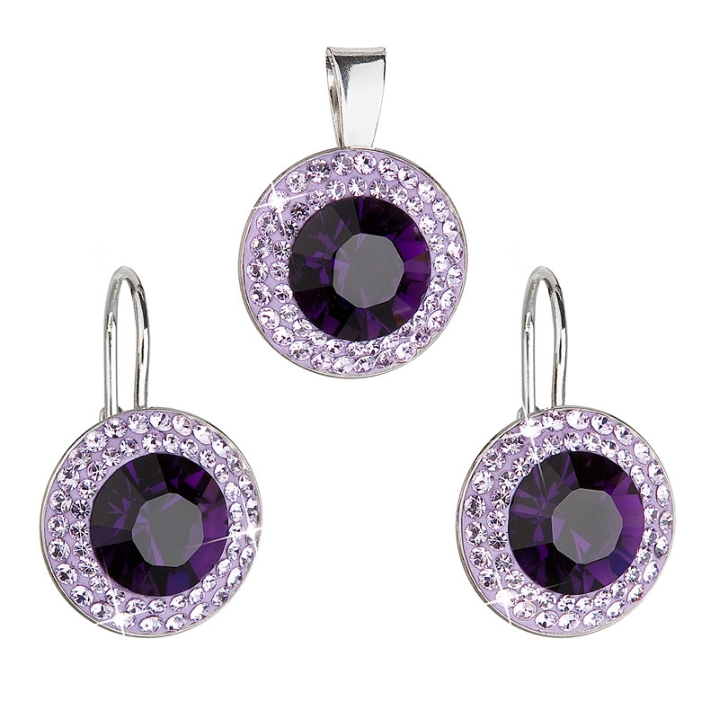 Sada šperkov s kameňmi Crystals from Swarovski ® Purple Velvet