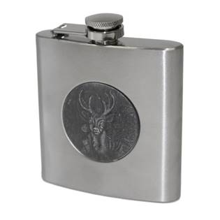 Ocelová kapesní láhev s jelenem - placatka 170ml