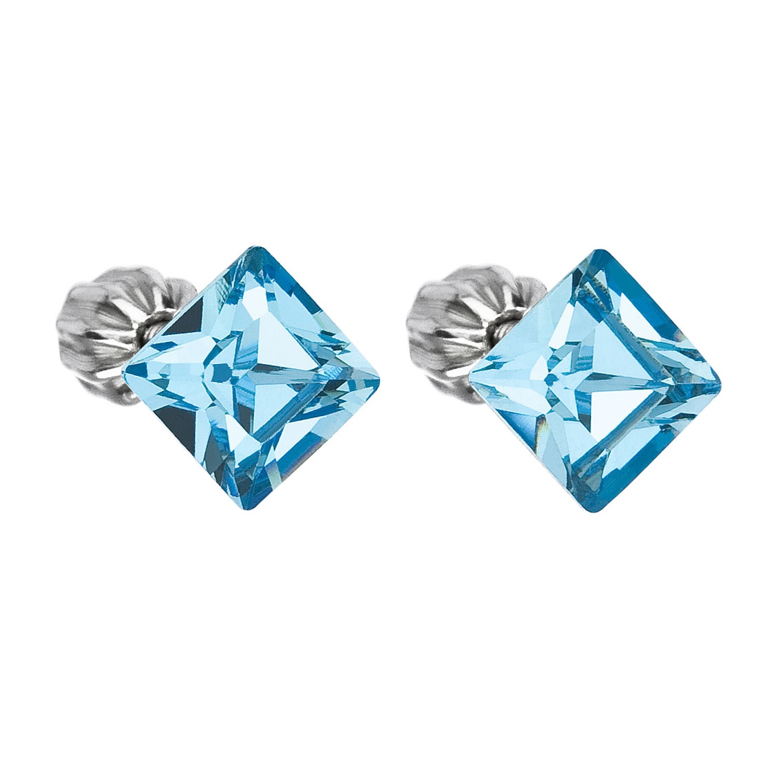 EVOLUTION GROUP CZ Stříbrné náušnice Crystals from Swarovski® Aqua - 31065.3 Aqua