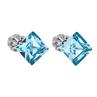 Stříbrné náušnice Crystals from Swarovski® Aqua