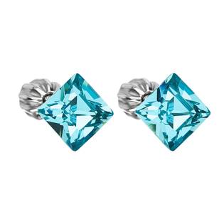 Stříbrné náušnice Crystals from Swarovski®, Light Turquoise