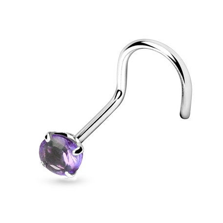 Šperky4U Stříbrný piercing do nosu - zirkon 3mm - N01070-A