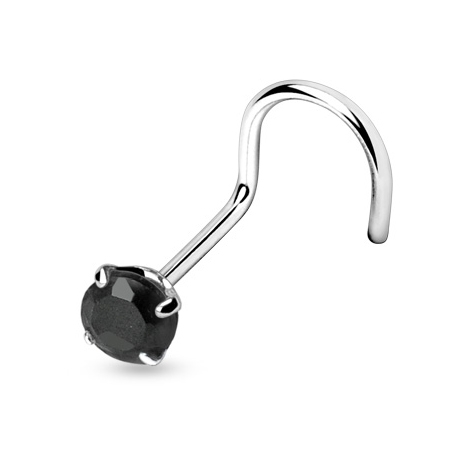 Šperky4U Stříbrný piercing do nosu - zirkon 3mm - N01070-K