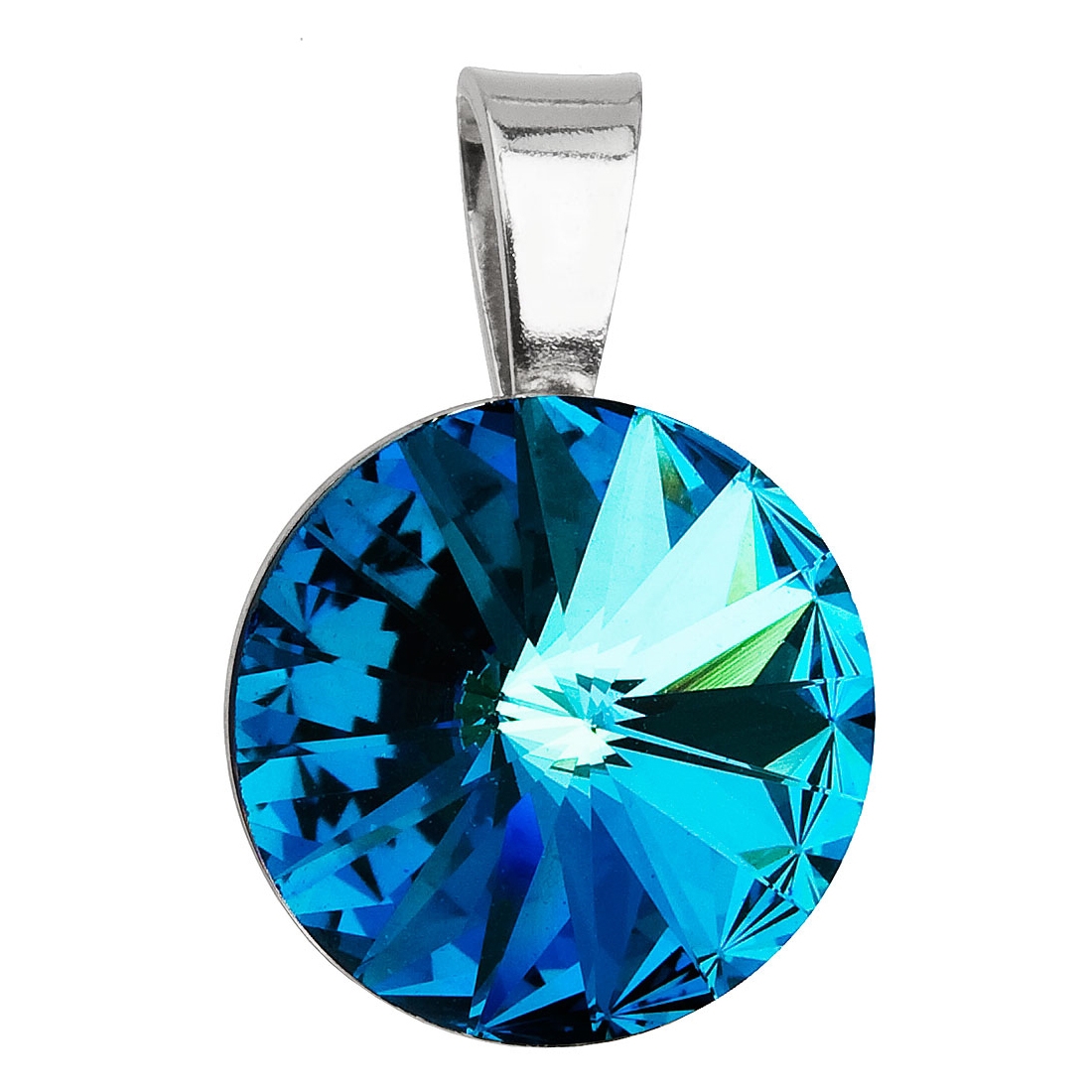 Strieborný prívesok s kryštálom Crystals from Swarovski ®, Rivoli Bermuda Blue