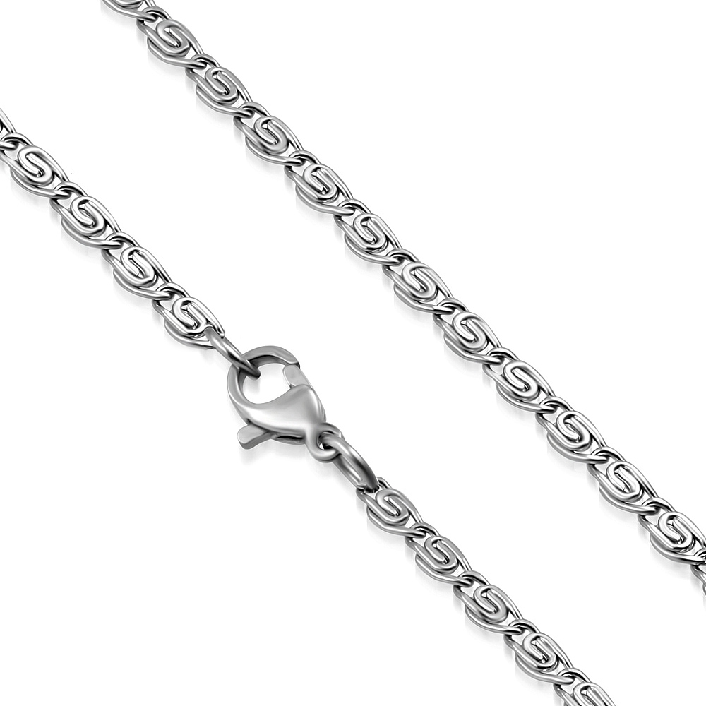 Šperky4U Ocelový řetízek řecký klíč, tl. 4 mm - OPE1213-040-45