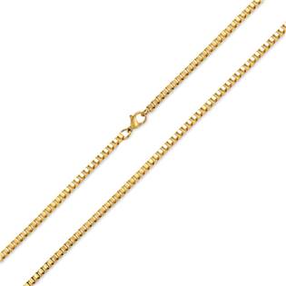 Zlacený ocelový řetízek čtvercový tl. 2 mm OPE1005-020