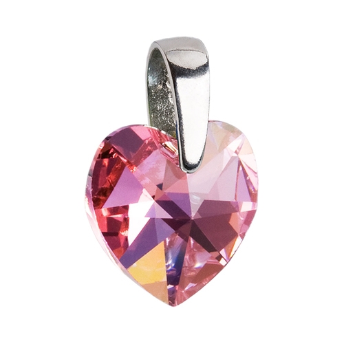 Strieborný prívesok srdce Crystals from Swarovski ® Rose
