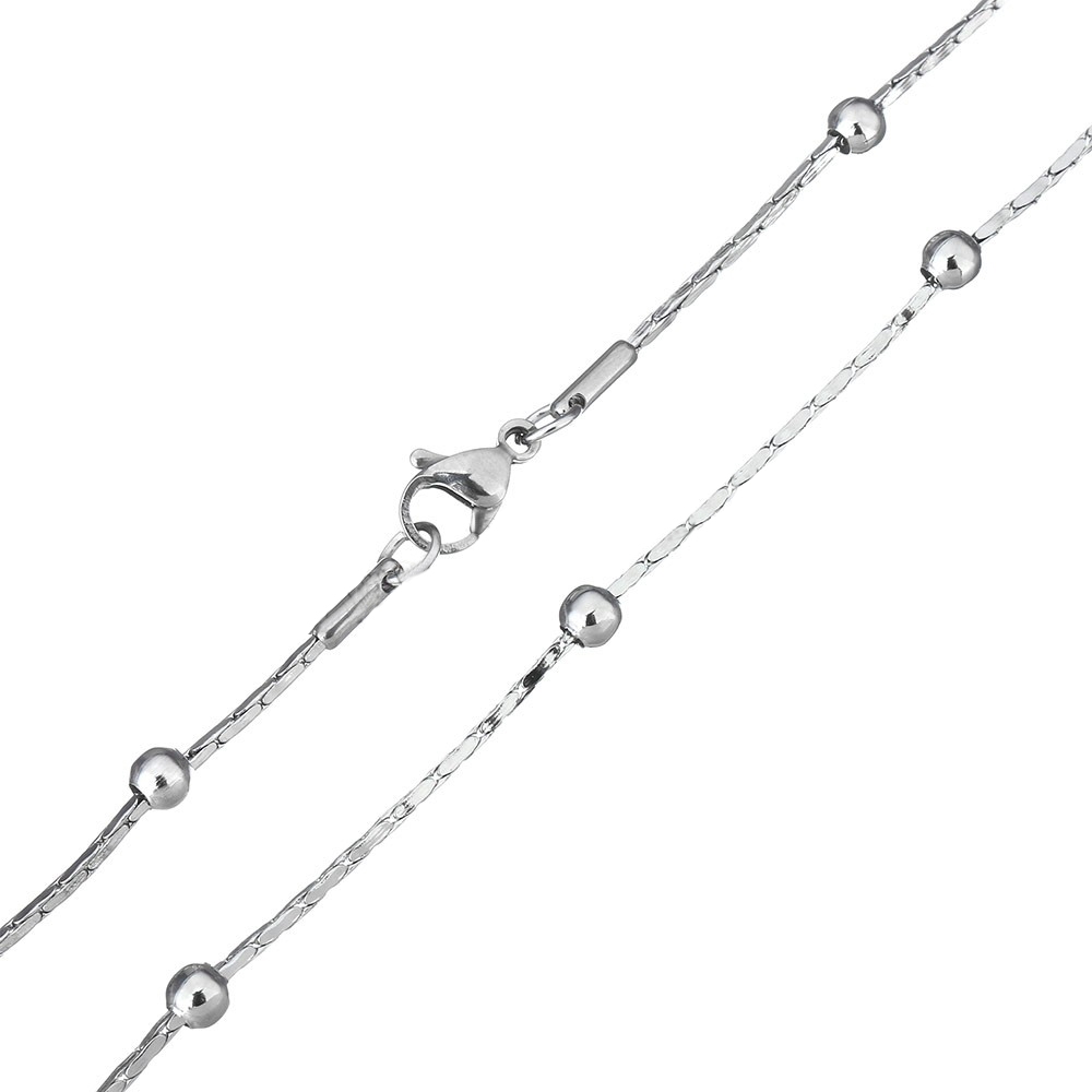 Šperky4U Ocelový řetízek s kuličkami, délka 50 cm - OPE1288